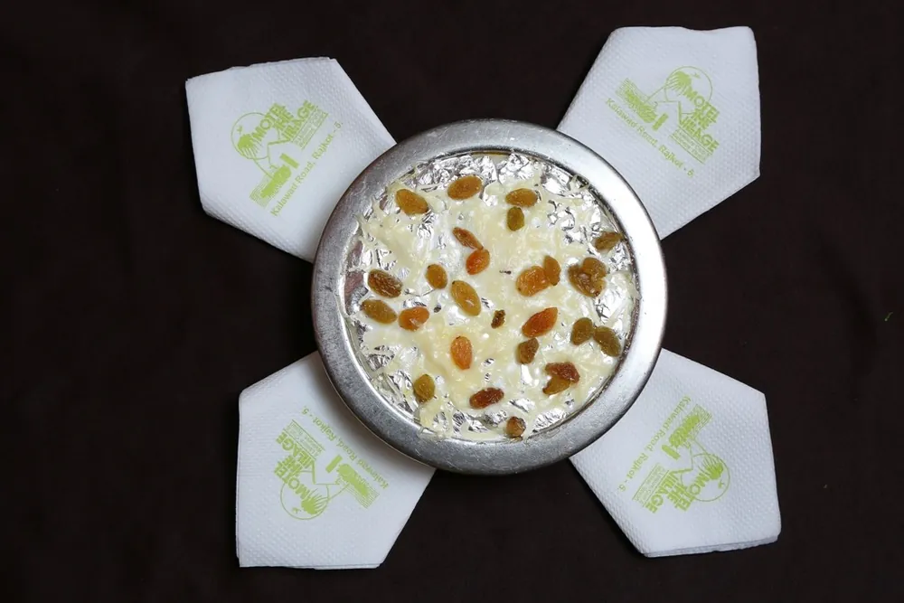 Basundi served in a bowl