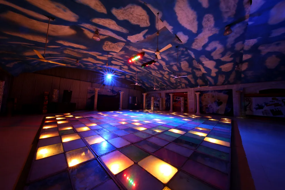 Lit disco floor at the resort