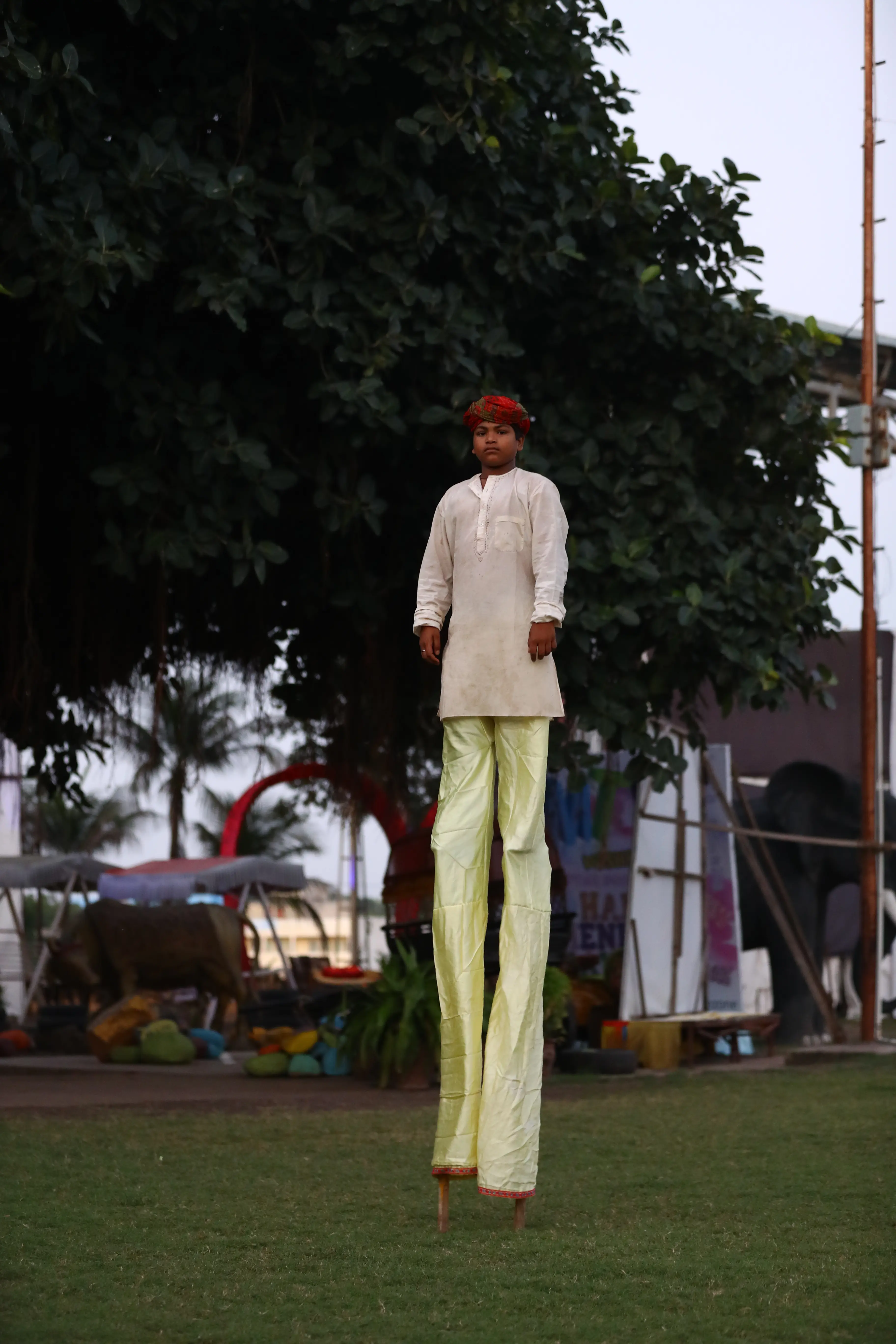 Rope walk activity on the resort grounds