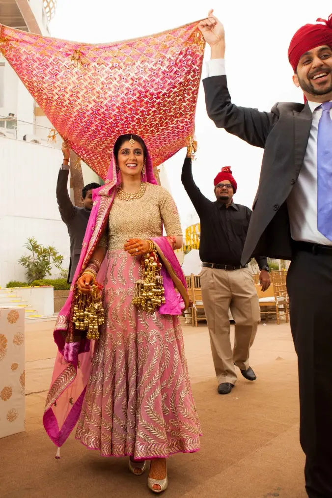 Bride's entry procession at the resort